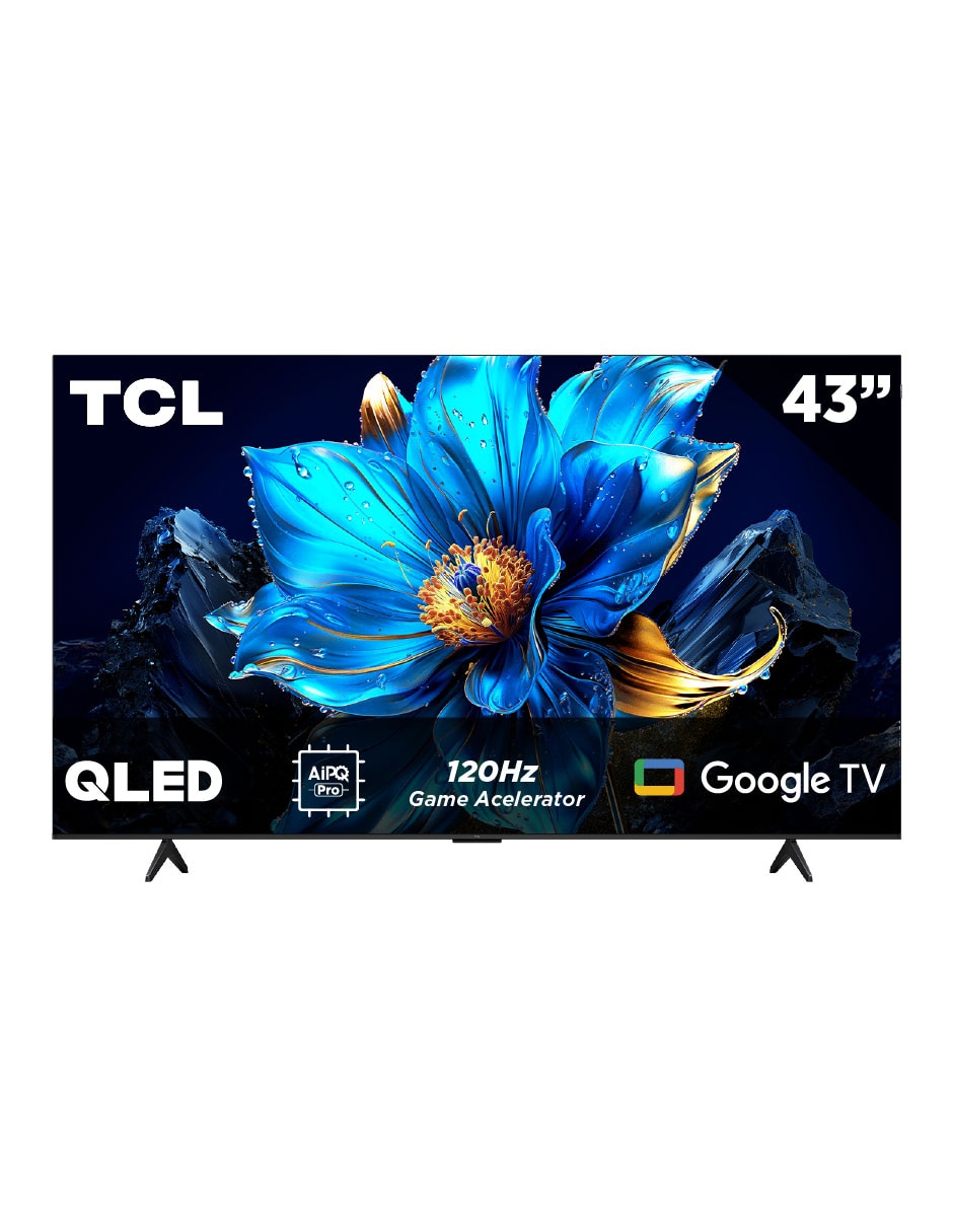 Pantalla Smart TV Tcl QLED de 43 pulgadas 4K/UHD 43Q6K con Google TV