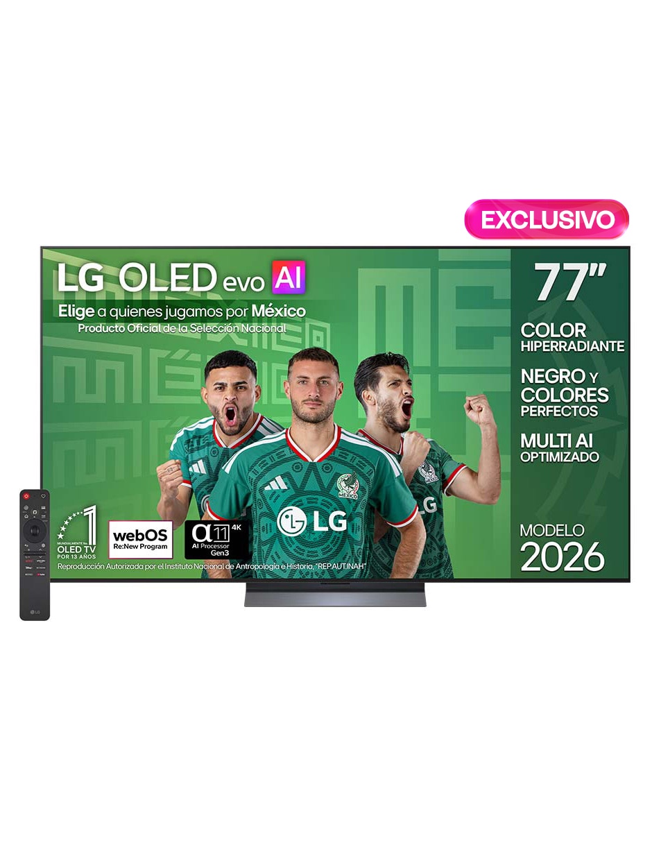 Pantalla Smart TV LG OLED 77 pulgadas 4K/UHD OLED77C6PSA con evo AI