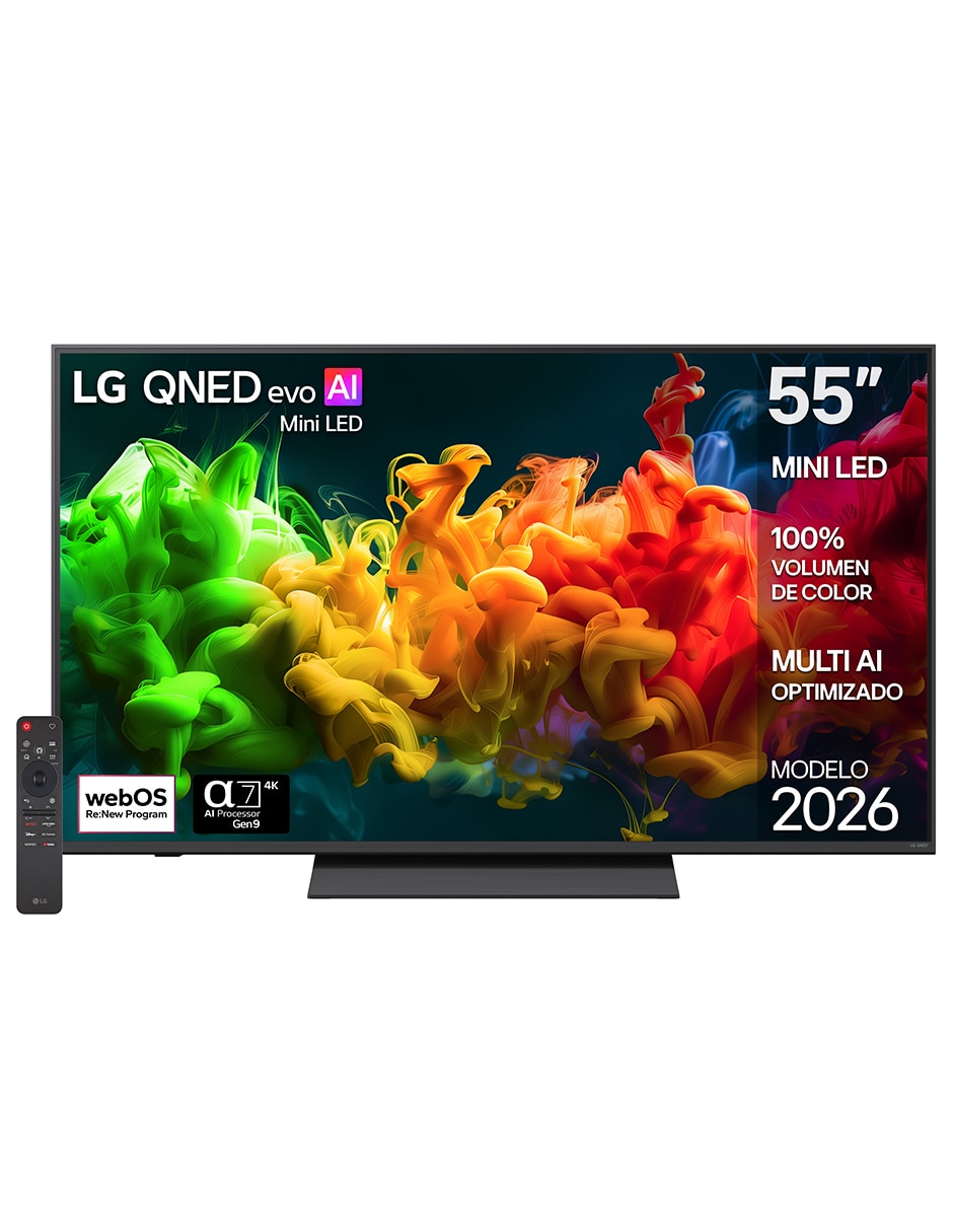 Pantalla Smart TV LG QNED de 4K 55QNED81BSC con WebOS con AI Upscaling
