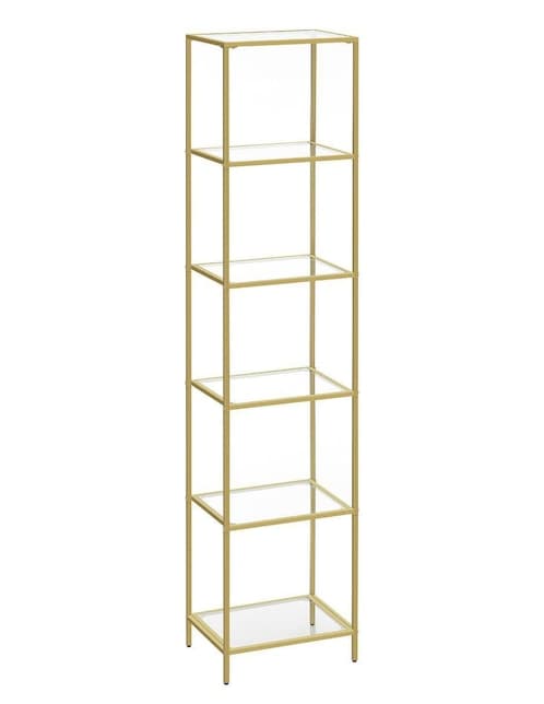Librero armable Baris Songmics Home de vidrio