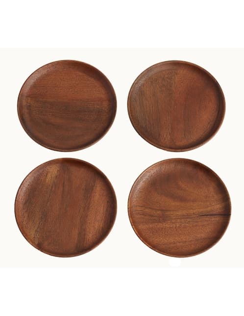 Set de portavasos Chateau Wood de madera 4 piezas