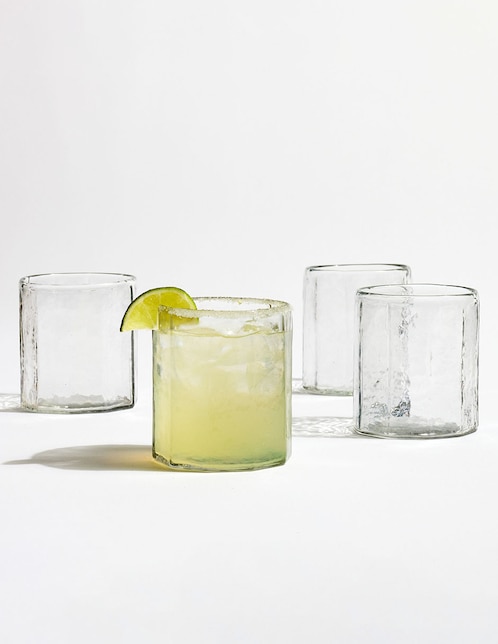 Set de vasos para whisky Hammered Café de vidrio con 4 piezas
