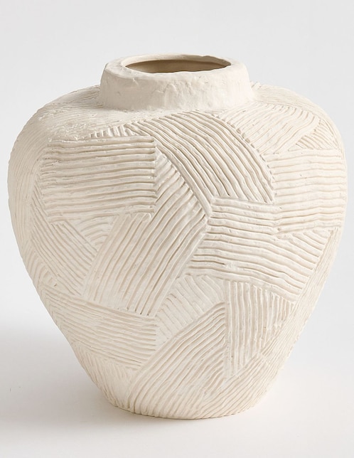 JARRÓN PB EARTHENWARE TEX I, G, BLANCO
