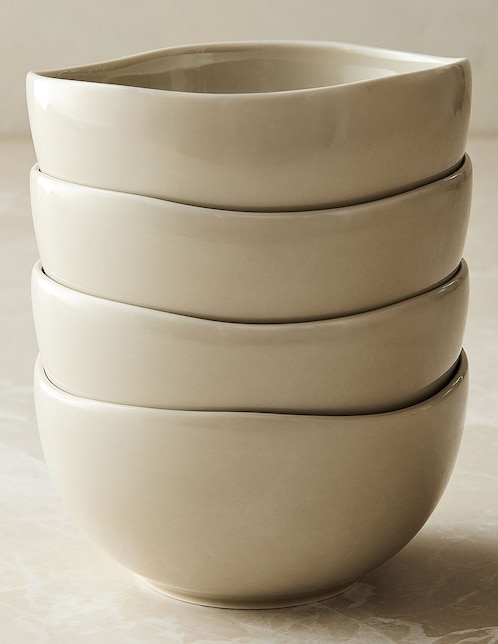 S/4 BOWL CEREAL ORGANIC BEIGE