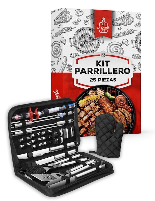 Set bbq La Carnita de acero inoxidable
