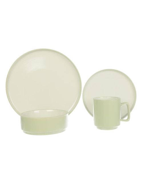 Vajilla cerrada Haus Soft de stoneware para 4 personas
