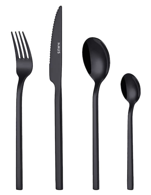 Set cubiertos Haus Dazzle de acero inoxidable 24 piezas