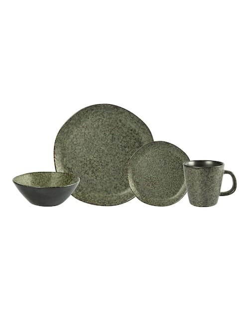 VAJILLA CERRADA TORI 16 PZAS, VERDE HAU