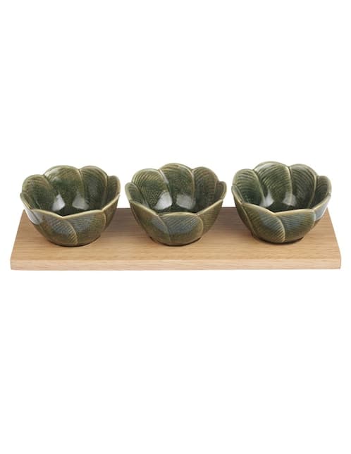 Set botanero N Narrative Wild Leaves de porcelana