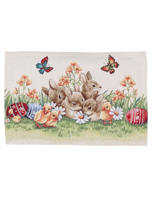 Mantel individual rectangular de poliéster Bowtique Pascua Flopsy