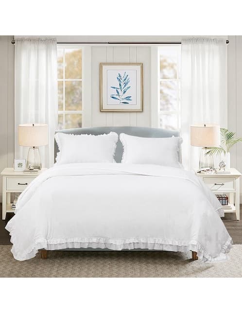 SET DUVET C/RELLENO RUFFL, IND, BLANCO