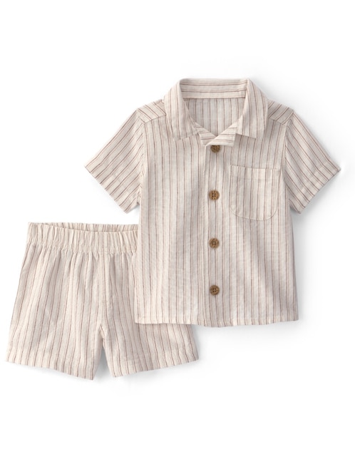 CONJ SHORT CARTER'S 1U, 6 MESES, BEIGE