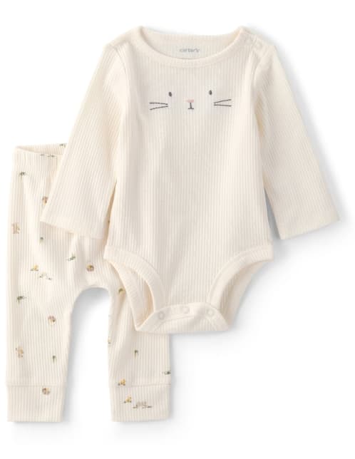 CONJ PANTALON CARTER'S, 6 MESES, CREMA