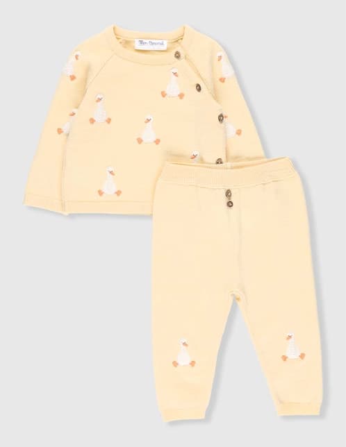CONJ PANTALON MON, 3-6 MESES, VAINILLA