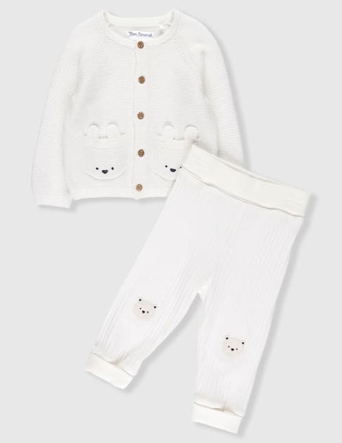 CONJ LEGGING MON CA, 6-9 MESES, BLANCO