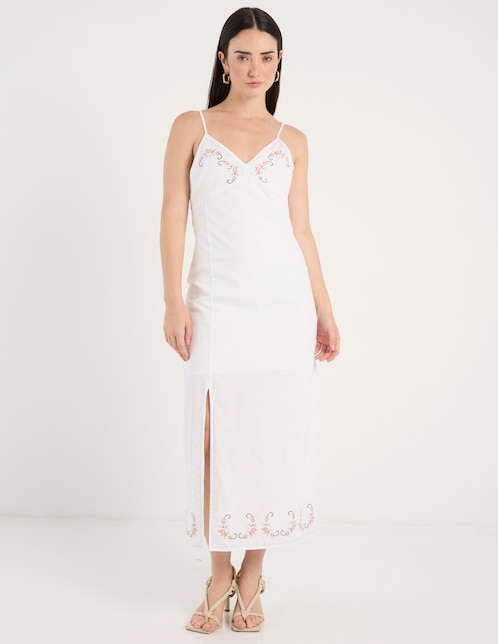 VESTIDO PETITE STUDIO PS260, 4, BLANCO