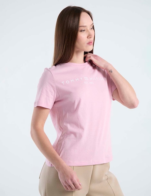 PLAYERA TOMMY WW0WW40276-TPG, CH, ROSA