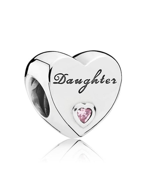 Charm de corazón Pandora de plata zirconia cúbica