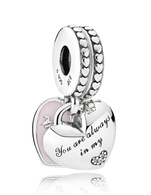 Charm de corazón Pandora de plata zirconia cúbica