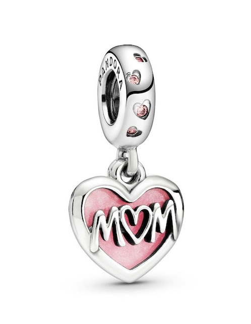 Charm de corazón Pandora de plata zirconia cúbica