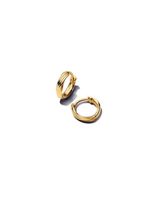Aretes de aro Pandora entrelazados de plata P 925 con acabado baño de oro