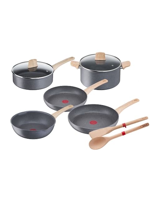 Batería de cocina T-Fal Natural Force de aluminio 9 piezas