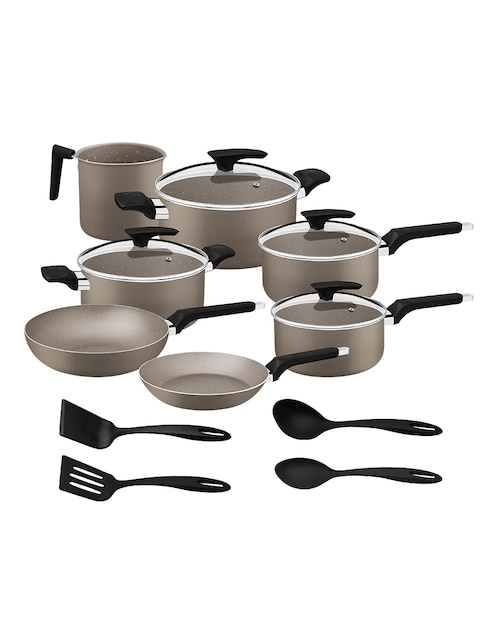 Batería de cocina Tramontina 28599462 de aluminio antiadherente sin PFOA 17 piezas